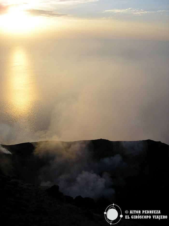 Stromboli Vulcano at the Aeolian Islands in Sicily