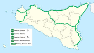 Main roads in Sicily